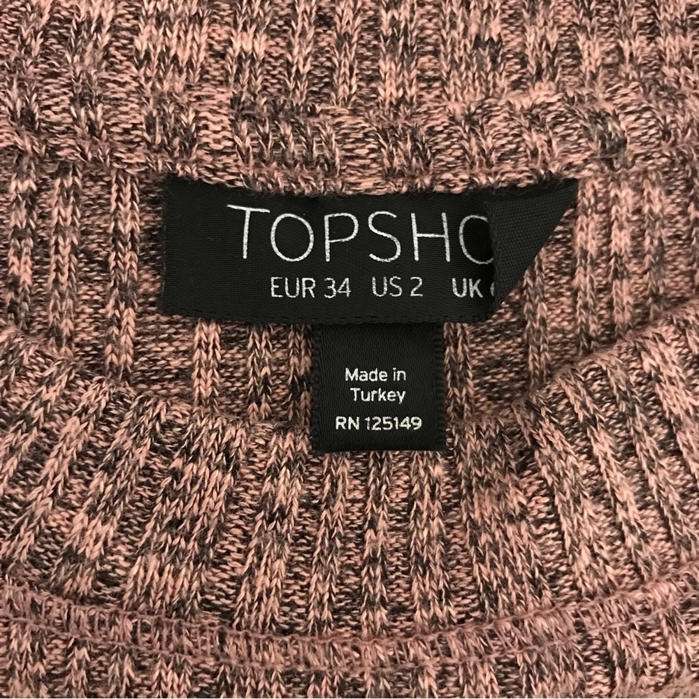 Topshop Marled Ribbed Sweater Knit Long Sleeve Dress - Picture 8 of 9